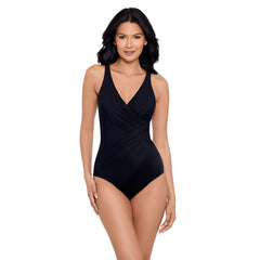 Miraclesuit Women's Must Haves Oceanus V-neck Slimming One Piece Swimsuit