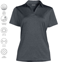 School Uniform Women's Rapid Dry Short Sleeve Space Dye Sport Neck Polo Shirt