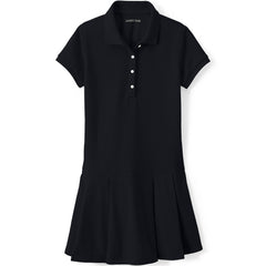 Girls Short Sleeve Mesh Pleated Polo Dress
