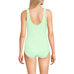 Women's D-Cup Tugless Low Leg Lace One Piece Swimsuit