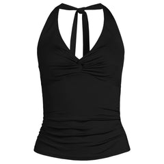 Women's Plus Size Twist Halter Tankini Top