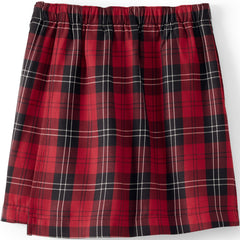School Uniform Girls Plaid A Line Tab Skort Top of Knee