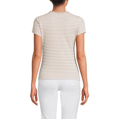 Women's Short Sleeve Crew Neck Micro Rib Mini Tee