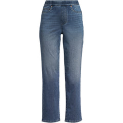 Women's Plus Size Starfish High Rise Knit Denim Straight Crop Jeans