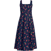 Women's Princess Seamed Cotton Poplin Midi Dress