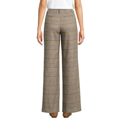 Women's Brushed Flannel High Rise Pleated Wide Leg Pants