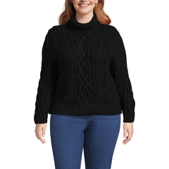 Women's Plus Size Drifter Cable Turtleneck Sweater