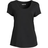 Women's Petite Short Sleeve Lightweight Jersey Scoop Neck T-shirt