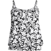 Women's Petite Chlorine Resistant Blouson Tankini Swimsuit Top