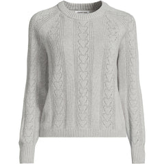 Women's Petite Drifter Raglan Pointelle Crew Neck Sweater