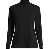 Women's Relaxed Cotton Long Sleeve Mock Turtleneck