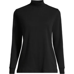 Women's Relaxed Cotton Long Sleeve Mock Turtleneck