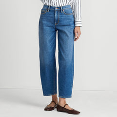 Women's Petite Recover High Rise Barrel Leg Ankle Jeans
