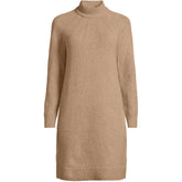 Women's Boucle Long Sleeve Raglan Mock Neck Sweater Dress