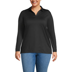 School Uniform Women's Plus Rapid Dry Long Sleeve Sport Collar Polo