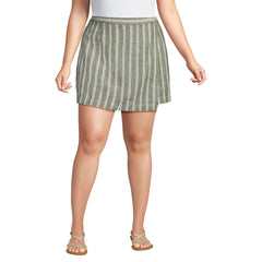 Women's Plus Size Linen Above the Knee Skort
