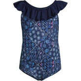 Girls Scoop Ruffle Neck One Piece Swimsuit