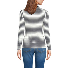 Women's Polished Rib Tie Henley Top