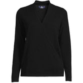 Women's Petite Cashmere Long Sleeve Wrap Sweater