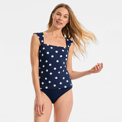 Women's D-Cup Square Neck Underwire Tankini Top