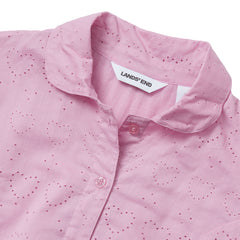 Girls Long Sleeve Woven Hearts Top