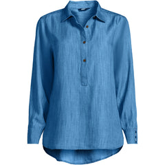 Women's Plus Size Twill TENCEL TM Fiber Popover Shirt