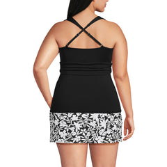 Women's Plus Size V-Neck Plunge X Back Tankini Top