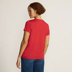 Women's Short Sleeve Supima Cotton Ruffle Bow T-Shirt