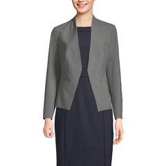 Women's Petite Washable Wool Collarless Blazer