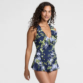 Women's Ruffle Midkini Top and High Waisted Bottom Swimsuit Set