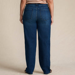 Women's Plus Size Soft Denim Mid Rise Relaxed Straight Leg Jeans