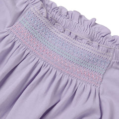 Girls Short Sleeve Smock Flutter Top