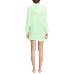Women's Long Rayon Rib Hooded Mini Cover-up Dress