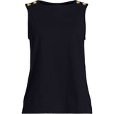 Women's Plus Size Mariner Button Shoulder Tank