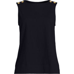 Women's Plus Size Mariner Button Shoulder Tank