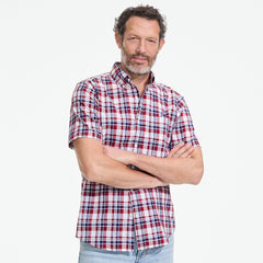 Men's Tall Traditional Fit Short Sleeve Madras Shirt