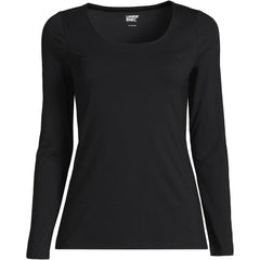 Women's Lightweight Jersey Skimming Long Sleeve Scoop Neck T-shirt