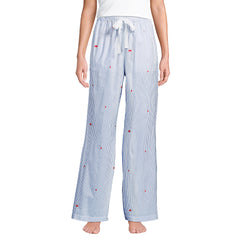 Women's Poplin Wide Leg Sleep Pants