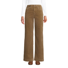 Women's Petite High Rise Wide Leg Corduroy Pants