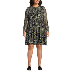 Women's Plus Size Chiffon Above the Knee Adjustable Dress