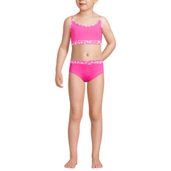Girls Plus Chlorine Resistant Rash Guard Swim Top Bikini Top and Bottoms UPF 50 Swimsuit Set