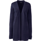 Women's Cotton Modal Texture Stripe Open Cardigan Sweater