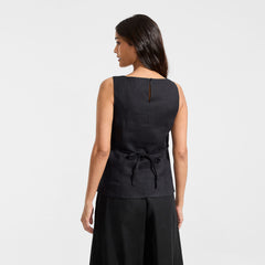 Women's Linen Sleeveless Peplum Top