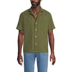 Men's Textured Camp Collar Shirt