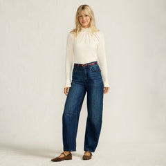 Women's Soft Denim Relaxed Barrel Leg Ankle Jeans