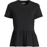 Women's Short Sleeve Lightweight Jersey Crew Neck Peplum Tee