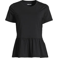 Women's Plus Size Short Sleeve Lightweight Jersey Crew Neck Peplum Tee