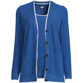 Women's Fine Gauge Cotton Cardigan and Tank Sweater Set