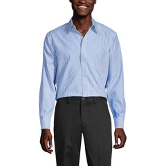 Men's Tall Pattern No Iron Supima Pinpoint Straight Collar Dress Shirt