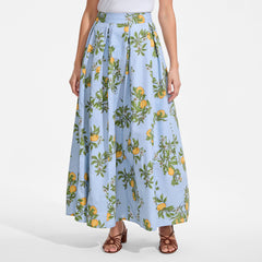 Women's Petite Poplin Godet Maxi Skirt - Set Bottom